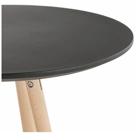 Paris Prix - Table De Bar En Bois "lizon" 110cm Noir & Naturel 6 Paris Prix - Table De Bar En Bois "lizon" 110cm Noir & Naturel – Image 4
