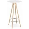 Paris Prix - Table De Bar En Bois "lizon" 110cm Blanc & Naturel -Table haute et bar Soldes 33662654 1
