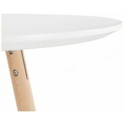 Paris Prix - Table De Bar En Bois "lizon" 110cm Blanc & Naturel -Table haute et bar Soldes 33662654 4