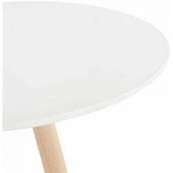 Paris Prix - Table De Bar En Bois "lizon" 110cm Blanc & Naturel -Table haute et bar Soldes 33662654 5