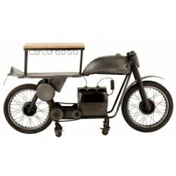 Paris Prix - Table De Bar Design "motocyclette" 200cm Gris 10 Paris Prix - Table De Bar Design "motocyclette" 200cm Gris -Table haute et bar Soldes 33675859 4