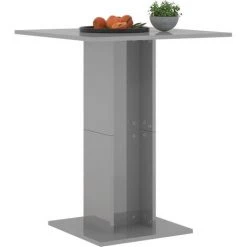 TRUE DEAL Table De Bistro Gris Brillant 60x60x75 Cm Aggloméré -Table haute et bar Soldes 34879162 3