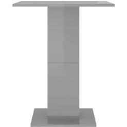 TRUE DEAL Table De Bistro Gris Brillant 60x60x75 Cm Aggloméré -Table haute et bar Soldes 34879162 5