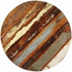 ASUPERMALL Table De Bistro Ronde Ø60x75 Cm Bois De Recuperation Massif -Table haute et bar Soldes 34966524 4