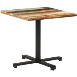 ASUPERMALL Table De Bistro Carree 80x80x75 Cm Bois De Recuperation Massif