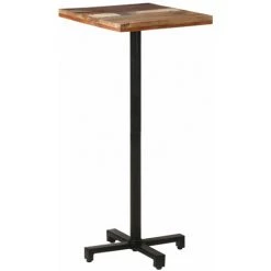 ASUPERMALL Table De Bistro Carree 50x50x110 Cm Bois De Recuperation Massif