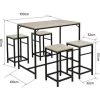 SiFree® Ensemble Table De Bar Bistrot + 4 Tabourets, Set De 1 Table + 4 Tabourets, Table Mange-debout Table Haute Cuisine -Table haute et bar Soldes 35011764 1