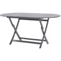 TRUE DEAL Mobilier à Dîner De Jardin 7 Pcs Bois D'acacia Massif Gris -Table haute et bar Soldes 35454060 2