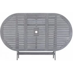 TRUE DEAL Mobilier à Dîner De Jardin 7 Pcs Bois D'acacia Massif Gris -Table haute et bar Soldes 35454060 4