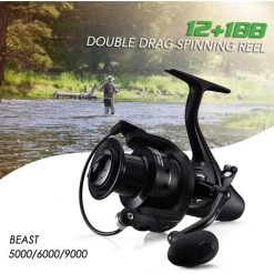 LIZARD Moulinet Rotatif 12+1 Bb, Double Moulinets Carpe Traine Avant Et Arriere, Poignees Interchangeables Gauche Et Droite, Modele 5000 -Table haute et bar Soldes 35554339 4