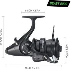 LIZARD Moulinet Rotatif 12+1 Bb, Double Moulinets Carpe Traine Avant Et Arriere, Poignees Interchangeables Gauche Et Droite, Modele 5000 -Table haute et bar Soldes 35554339 5