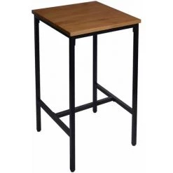 HELLOSHOP26 Table Bistrot 110 Cm En Bois Avec Structure En Métal - Bois