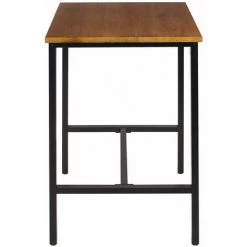 HELLOSHOP26 Table Bistrot 110 Cm En Bois Avec Structure En Métal - Bois -Table haute et bar Soldes 35570436 3