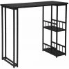 HELLOSHOP26 Table De Comptoir De Cuisine Avec étagères De Rangement à 2 Niveaux Pour étagères à Boissons Cadre En Métal Solide Noir - Bois 2 HELLOSHOP26 Table De Comptoir De Cuisine Avec étagères De Rangement à 2 Niveaux Pour étagères à Boissons Cadre En Métal Solide Noir - Bois -Table haute et bar Soldes 35570463 1