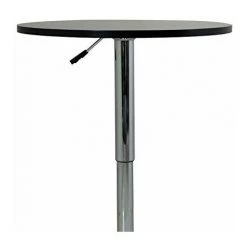 HELLOSHOP26 Table Haute En MDF Et Acier Chromé Réglable En Hauteur Noir - Noir -Table haute et bar Soldes 35570480 3