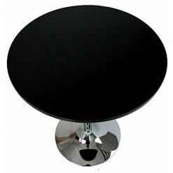 HELLOSHOP26 Table Haute En MDF Et Acier Chromé Réglable En Hauteur Noir - Noir -Table haute et bar Soldes 35570480 5