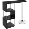 HELLOSHOP26 Table De Bar Moderne Avec Trois Espaces D'étagères MDF Et Métal Noir - Métal -Table haute et bar Soldes 35570596 1