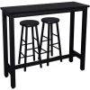 HELLOSHOP26 1x Table De Bar + 2 X Ensemble De Tabourets De Bar Structure En Métal MDF Noir - Métal -Table haute et bar Soldes 35570625 1