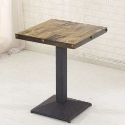 Aqrau Table Carrée à Jambe Unique De Style Européen Adaptée Aux Bars Et Cuisines 60 * 60 * 75cm -Table haute et bar Soldes 35618732 4