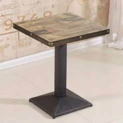 Aqrau Table Carrée à Jambe Unique De Style Européen Adaptée Aux Bars Et Cuisines 60 * 60 * 75cm -Table haute et bar Soldes 35618732 5