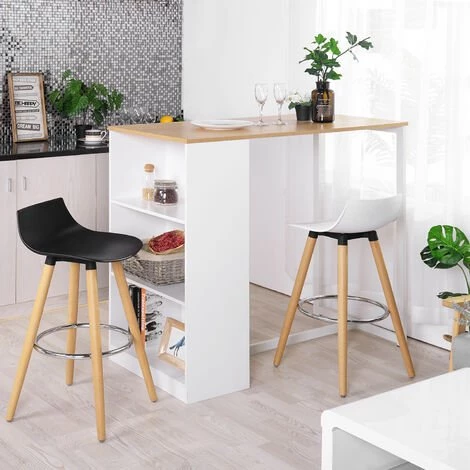 HOMEINBOX Table Mange-debout Moderne En Bois Pour 2 à 4 Personnes Chêne L120 X L60 X H110cm 2519 6 HOMEINBOX Table Mange-debout Moderne En Bois Pour 2 à 4 Personnes Chêne L120 X L60 X H110cm 2519 – Image 4