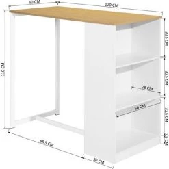HOMEINBOX Table Mange-debout Moderne En Bois Pour 2 à 4 Personnes Chêne L120 X L60 X H110cm 2519 11 HOMEINBOX Table Mange-debout Moderne En Bois Pour 2 à 4 Personnes Chêne L120 X L60 X H110cm 2519 -Table haute et bar Soldes 35664823 5