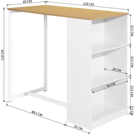 HOMEINBOX Table Mange-debout Moderne En Bois Pour 2 à 4 Personnes Chêne L120 X L60 X H110cm 2519 7 HOMEINBOX Table Mange-debout Moderne En Bois Pour 2 à 4 Personnes Chêne L120 X L60 X H110cm 2519 – Image 5
