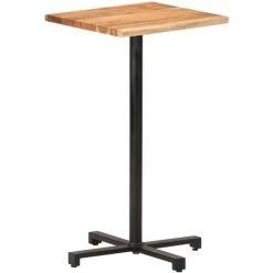 Table De Bar Au Bord Naturel 50x50x110 Cm Bois D'acacia Massif VidaXL