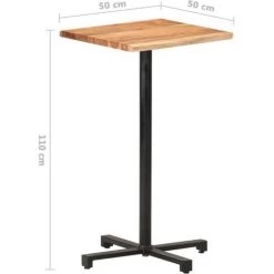 Table De Bar Au Bord Naturel 50x50x110 Cm Bois D'acacia Massif VidaXL -Table haute et bar Soldes 35814203 5