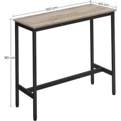 SONGMICS VASAGLE Table De Bar, Table Haute Fine, Table De Cuisine, Table De Salle à Manger, Avec Cadre Métallique Robuste, 100 X 40 X 90 Cm, Montage Facile, Style Industriel, Grège Et Noir LBT010B02 - Grège Et Noir 11 SONGMICS VASAGLE Table De Bar, Table Haute Fine, Table De Cuisine, Table De Salle à Manger, Avec Cadre Métallique Robuste, 100 X 40 X 90 Cm, Montage Facile, Style Industriel, Grège Et Noir LBT010B02 - Grège Et Noir -Table haute et bar Soldes 35852646 5