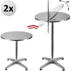 DEUBA 2x Table De Bar Pliable 2 En 1 Alu Hauteur Réglable - 70cm/115cm- Cuisine Jardin 8 DEUBA 2x Table De Bar Pliable 2 En 1 Alu Hauteur Réglable - 70cm/115cm- Cuisine Jardin -Table haute et bar Soldes 36229137 2