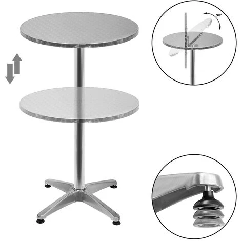 DEUBA 2x Table De Bar Pliable 2 En 1 Alu Hauteur Réglable - 70cm/115cm- Cuisine Jardin 7 DEUBA 2x Table De Bar Pliable 2 En 1 Alu Hauteur Réglable - 70cm/115cm- Cuisine Jardin – Image 5