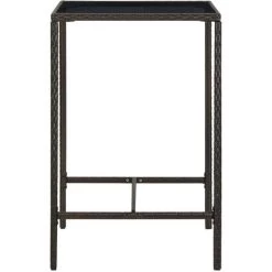 ASUPERMALL Table De Bar De Jardin Marron 70x70x110 Cm Resine Tressee Verre 9 ASUPERMALL Table De Bar De Jardin Marron 70x70x110 Cm Resine Tressee Verre -Table haute et bar Soldes 36747175 3