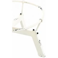 DéCOSHOP26 Table Haute En Bois Massif Et Métal Blanc Vieilli Hauteur Réglable Style Industriel - Blante -Table haute et bar Soldes 36789983 5