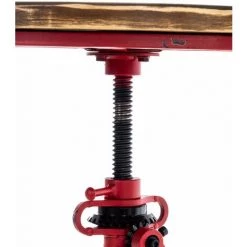 DéCOSHOP26 Table Haute En Bois Massif Et Métal Rouge Vieilli Hauteur Réglable Style Industriel - Rougeed -Table haute et bar Soldes 36789984 3
