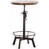 DéCOSHOP26 Table Haute En Bois Massif Et Métal Bronze Hauteur Réglable Style Industriel - Noir -Table haute et bar Soldes 36789986 1