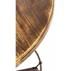 DéCOSHOP26 Table Haute En Bois Massif Et Métal Bronze Hauteur Réglable Style Industriel - Noir -Table haute et bar Soldes 36789986 2