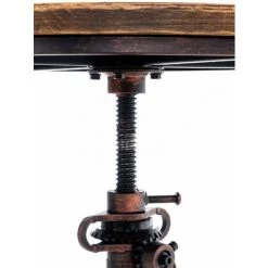 DéCOSHOP26 Table Haute En Bois Massif Et Métal Bronze Hauteur Réglable Style Industriel - Noir -Table haute et bar Soldes 36789986 3