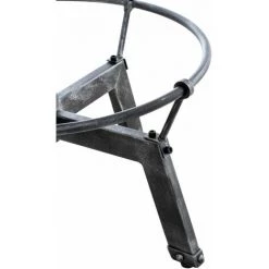 DéCOSHOP26 Table Haute En Bois Massif Et Métal Argenté Hauteur Réglable Style Industriel - Argentéer -Table haute et bar Soldes 36789988 4