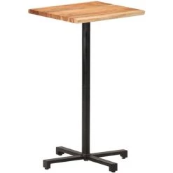 ASUPERMALL Table De Bar Au Bord Naturel 50x50x110 Cm Bois D'acacia Massif