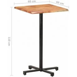 ASUPERMALL Table De Bar Au Bord Naturel 60x60x110 Cm Bois D'acacia Massif 11 ASUPERMALL Table De Bar Au Bord Naturel 60x60x110 Cm Bois D'acacia Massif -Table haute et bar Soldes 36816379 5