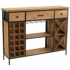 Paris Prix - Meuble De Bar 3 Tiroirs "armoire" 121cm Naturel