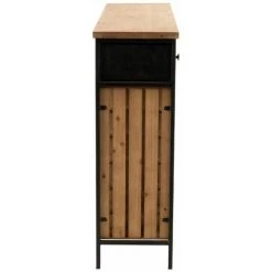 Paris Prix - Meuble De Bar 3 Tiroirs "armoire" 121cm Naturel -Table haute et bar Soldes 36892895 3