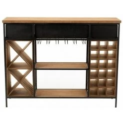 Paris Prix - Meuble De Bar 3 Tiroirs "armoire" 121cm Naturel -Table haute et bar Soldes 36892895 4