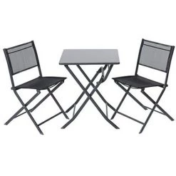Table Bistro Central Park Stacy En Acier Anthracite 60x60cm - Gris -Table haute et bar Soldes 37011803 4