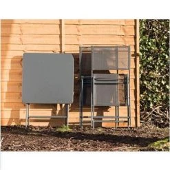 Table Bistro Central Park Stacy En Acier Anthracite 60x60cm - Gris -Table haute et bar Soldes 37011803 5