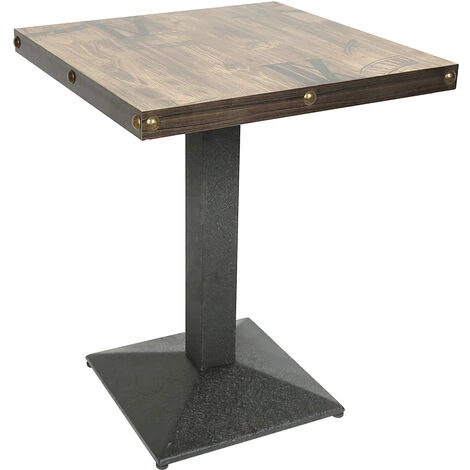 SKECTEN Table 60x60 Carrée Avec Pied Central Pour Bar Bistrots | Marron Verni En Noir 4 SKECTEN Table 60x60 Carrée Avec Pied Central Pour Bar Bistrots | Marron Verni En Noir – Image 2