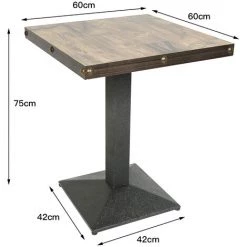 SKECTEN Table 60x60 Carrée Avec Pied Central Pour Bar Bistrots | Marron Verni En Noir 9 SKECTEN Table 60x60 Carrée Avec Pied Central Pour Bar Bistrots | Marron Verni En Noir -Table haute et bar Soldes 37072184 3