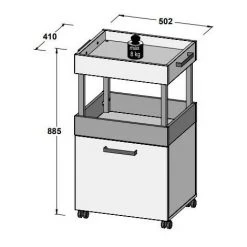 MEUBLETMOI Bar à Roulettes 1 Porte 2 Plateaux Décor Chêne Et Noir - BENJI - Bois 11 MEUBLETMOI Bar à Roulettes 1 Porte 2 Plateaux Décor Chêne Et Noir - BENJI - Bois -Table haute et bar Soldes 37222067 5