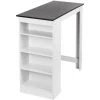 SiFree®Table Haute Et Bar 115*50*103CM BLANC/NOIR POUR2 à 4 Personnes -Table haute et bar Soldes 37287681 1